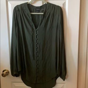 Plus Size Olive Green Blouse